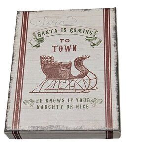 Santa Is Coming To Town Christmas Empty Gift Box Jewelry Holiday Paula Scaletta